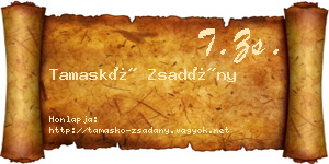 Tamaskó Zsadány névjegykártya